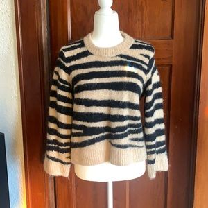 NWOT Madewell wool and alpaca tiger zebra sweater S